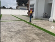 Premium grass installed on increte